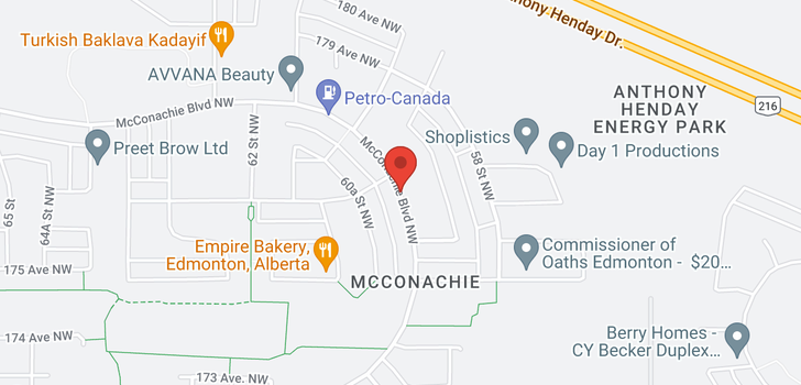 map of 1185 McConachie BV NW